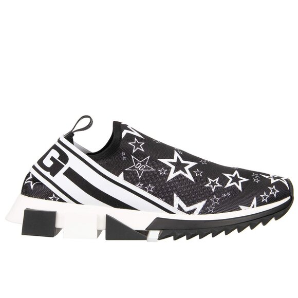 Dolce & Gabbana - Low-Top Logo Star Stretch Sneaker SORRENTO Black White EUR 38, - Picture 1 of 5